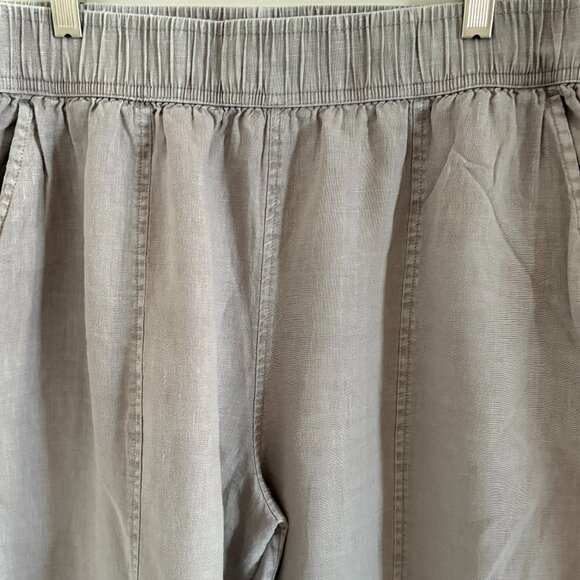 Jones & Co Women's 100% Linen Gray Wide Leg Pants Summer Casual Pants Sz L - Picture 3 of 4